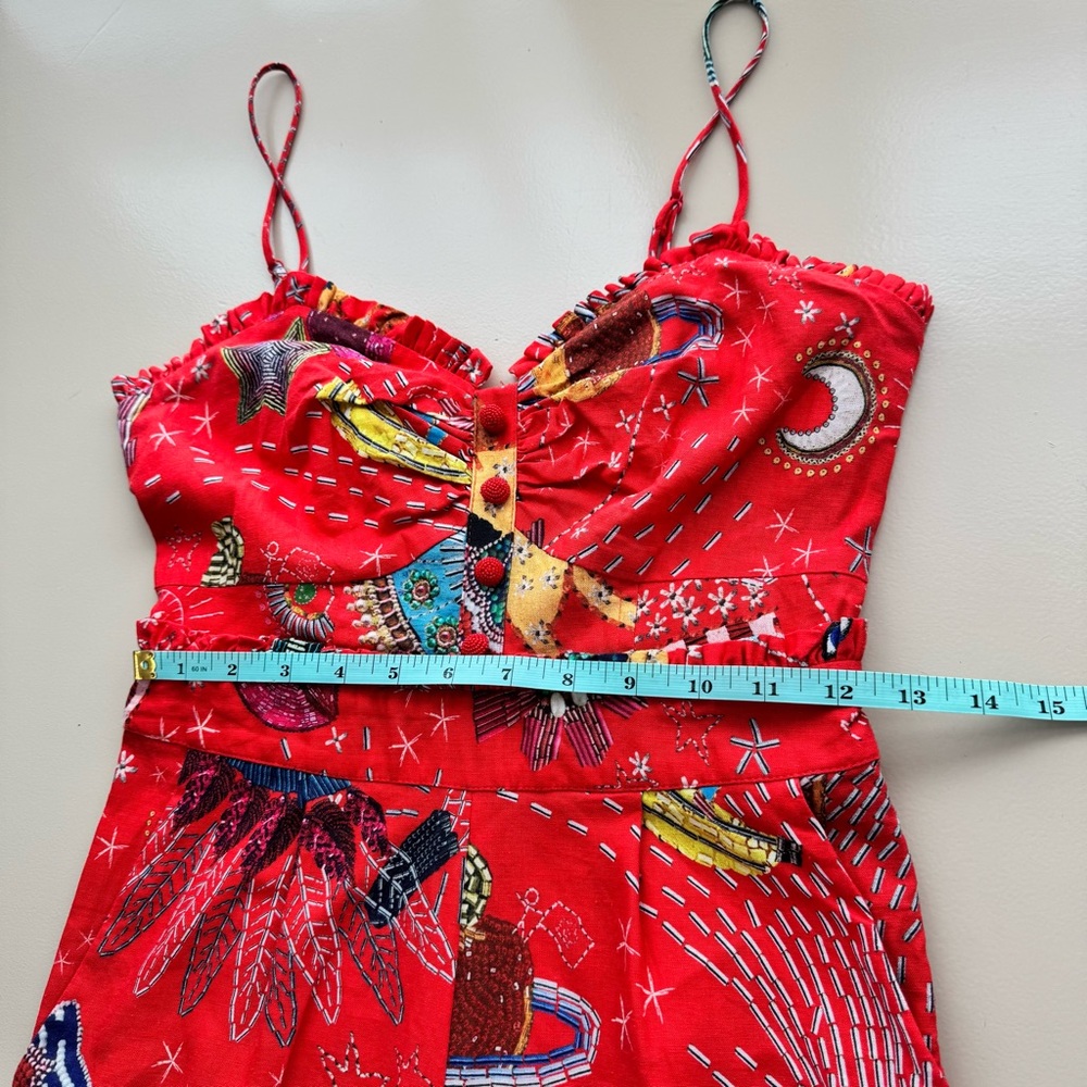 FARM Rio Red Spaghetti Strap Printed Jumpsuit - Picture 10 of 16